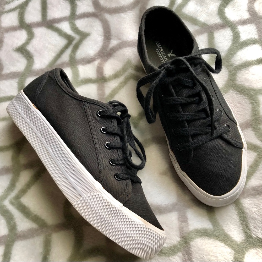 American Eagle Black Platform Sneakers